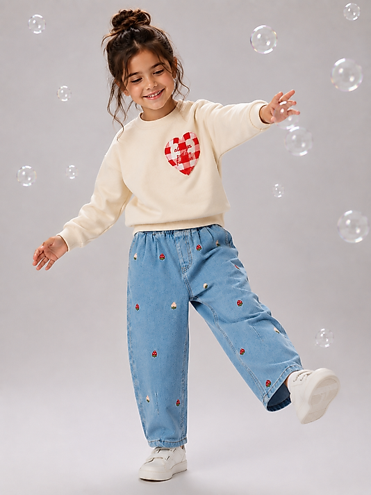 Berry Love Balloon Jean Takım 🍓🫧