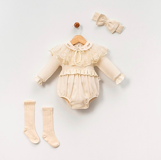 Ecru Vintage Romper Tulum Set