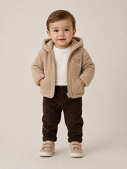 Teddy Kapüşonlu Pelüş 3’lü Takım