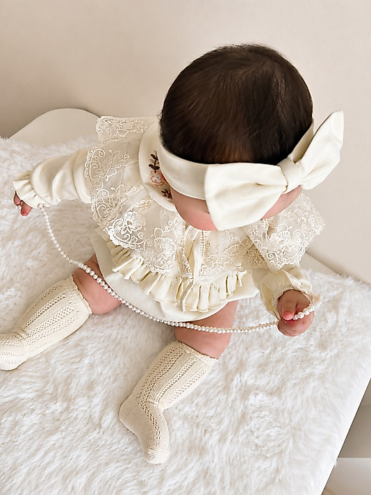 Ecru Vintage Romper Tulum Set