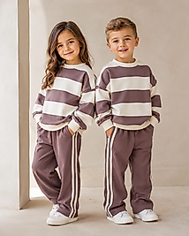 Retro Stripe Oversize Eşofman Takımı 🤎