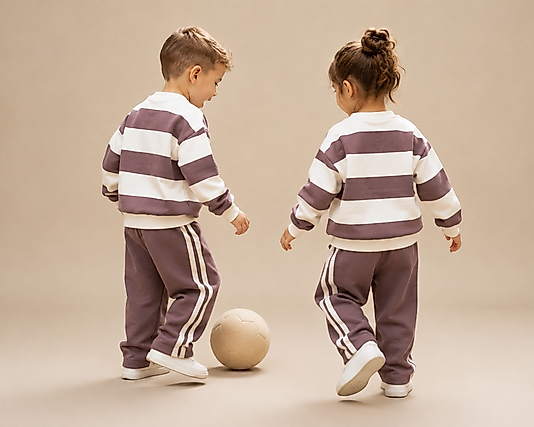 Retro Stripe Oversize Eşofman Takımı 🤎